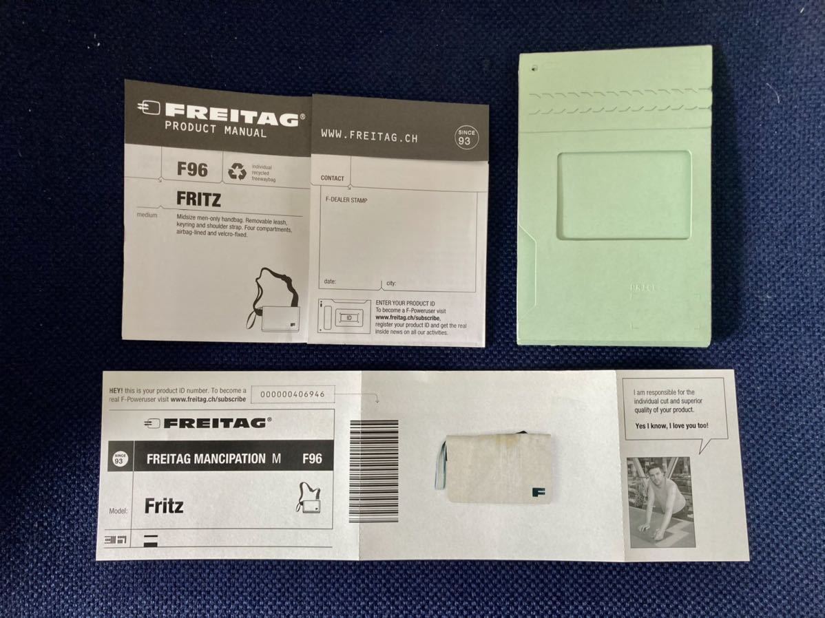 FREITAG F96 FRITZ 白系x黒 ID キーホルダー ストラップ 付属