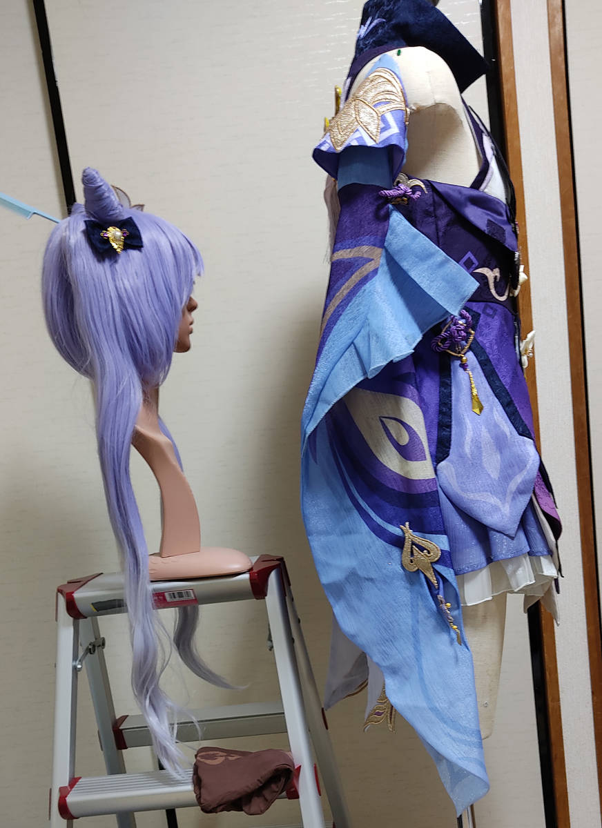 原神 刻晴 業者製 猫屋本舗 コスプレ衣装 ウィッグ 靴(コスプレ衣装