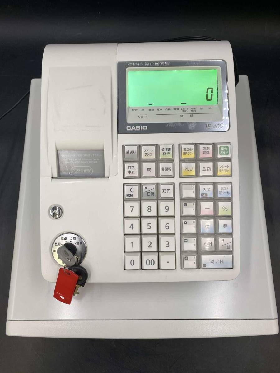 CASIO CASIO 電子レジスタ TE-400-WE 鍵付き TE-400 レジスター