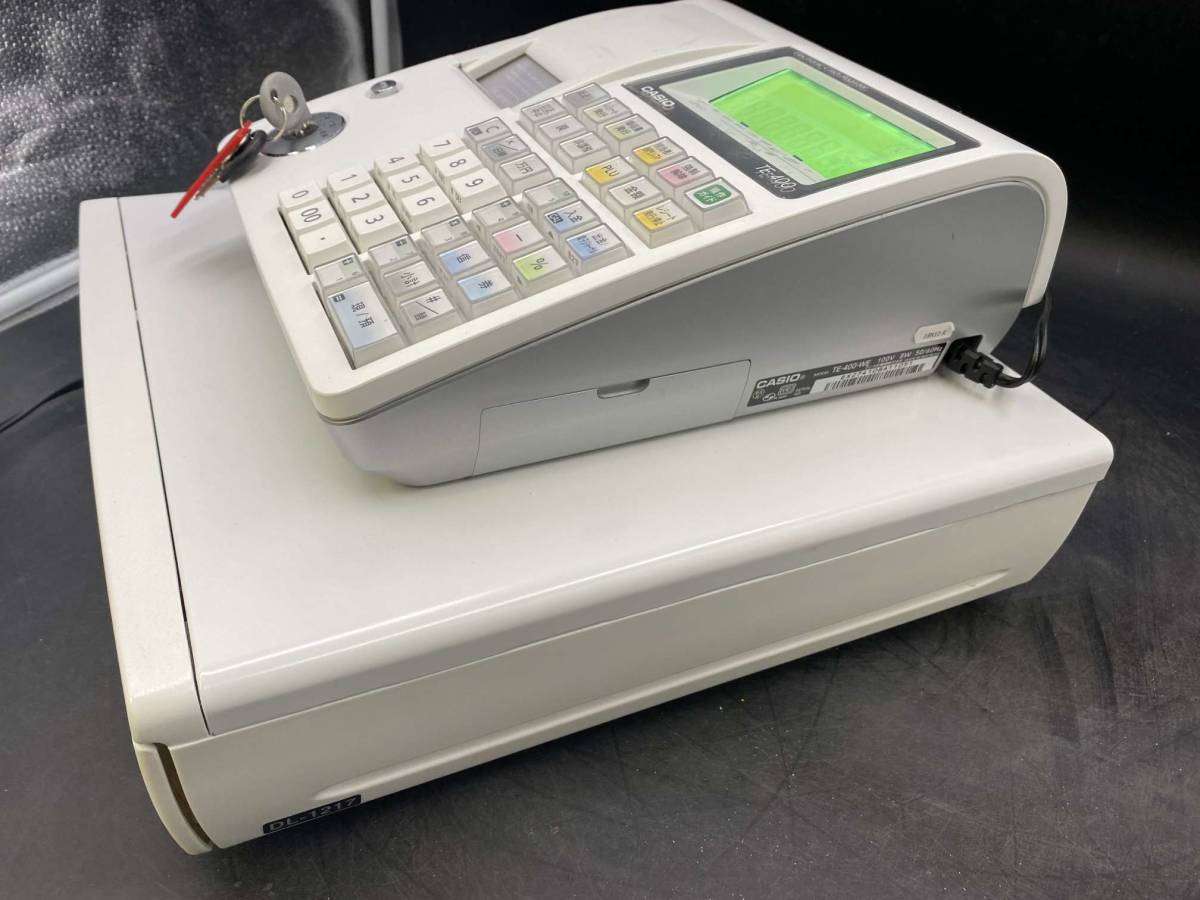 正規品の通販 CASIO 電子レジスタ TE-400-WE 鍵付き