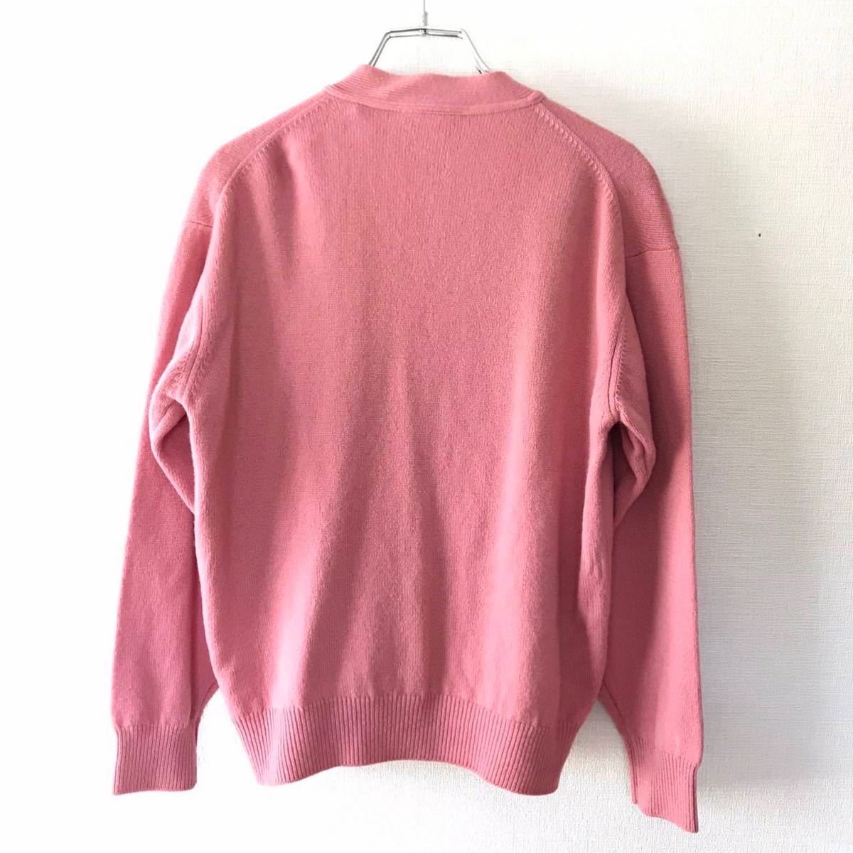 80s ビンテージ LACOSTE ラコステ カーディガン ニット ピンク