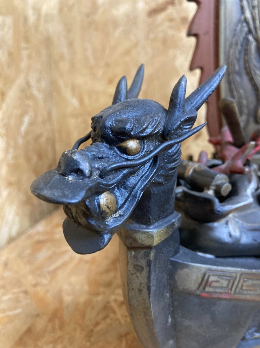 2A15】宝船 寶船 金属製 真鍮? 銅? 大黒天 恵比寿 七福神 小判 鳳凰