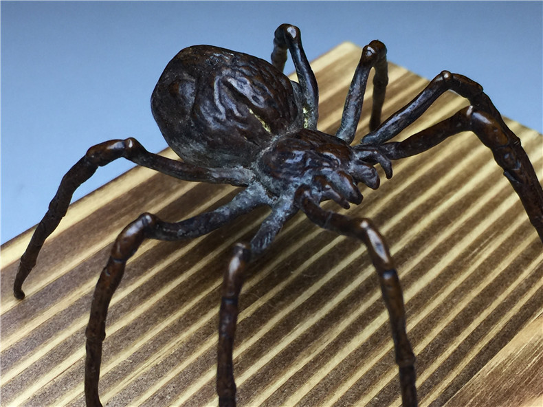 銅製・金工・クモ・蜘蛛・昆虫・細工・盆栽・園芸・インテリア・置物