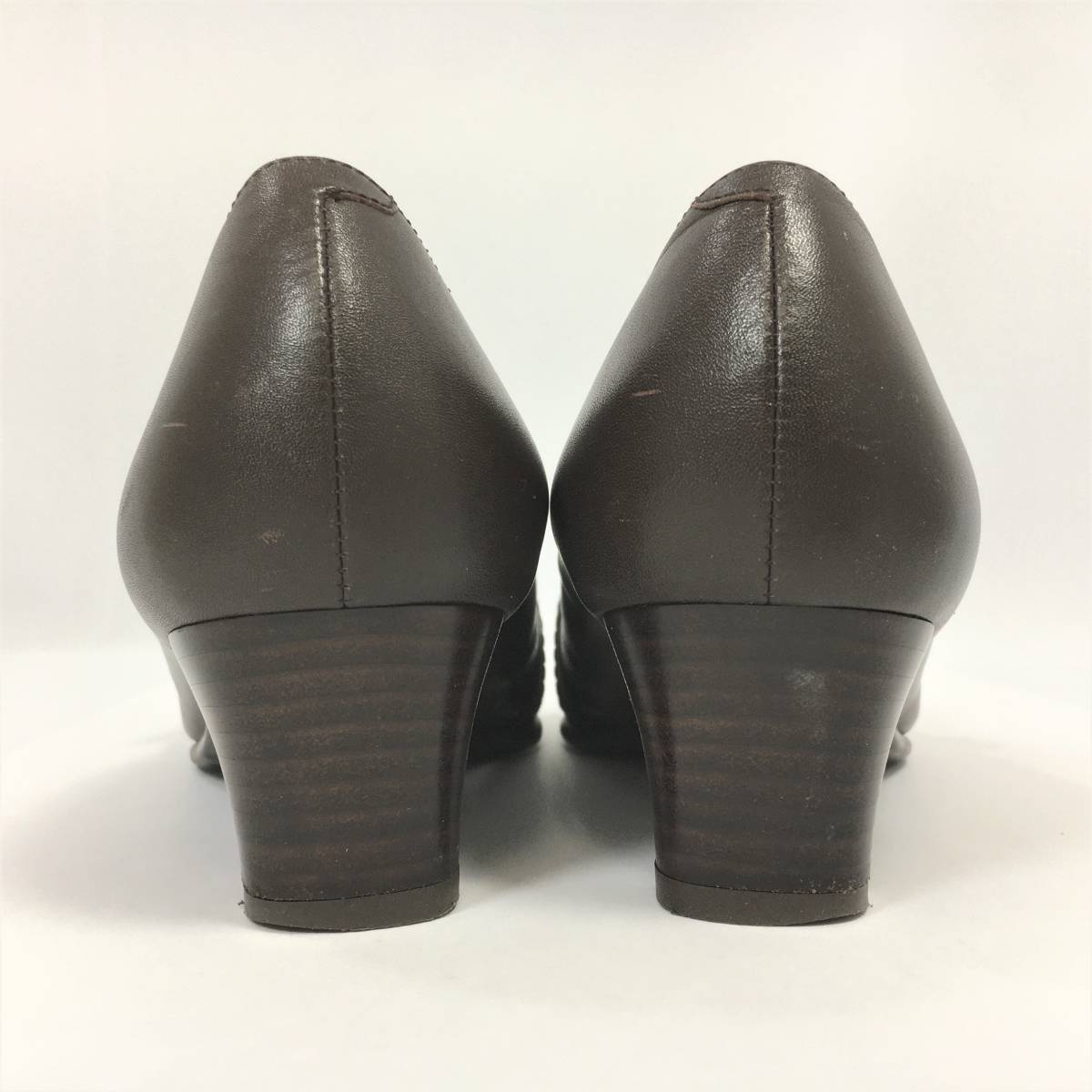 良品】リーガル モカストラップ パンプス レザー ダークブラウン 24cm 