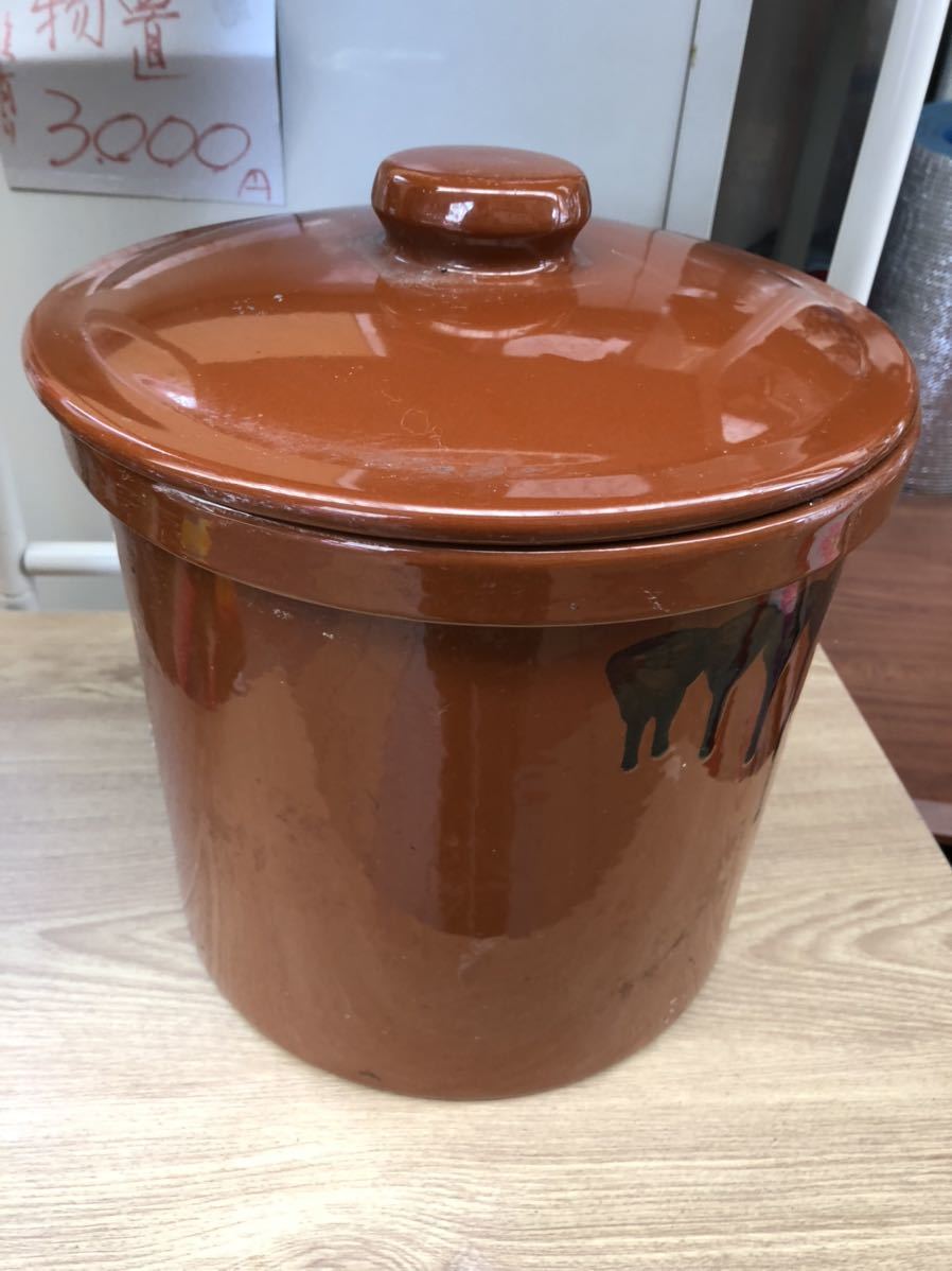 久松窯 常滑焼 切立 蓋付 10号 日本製 18L 廃盤品 久松窯