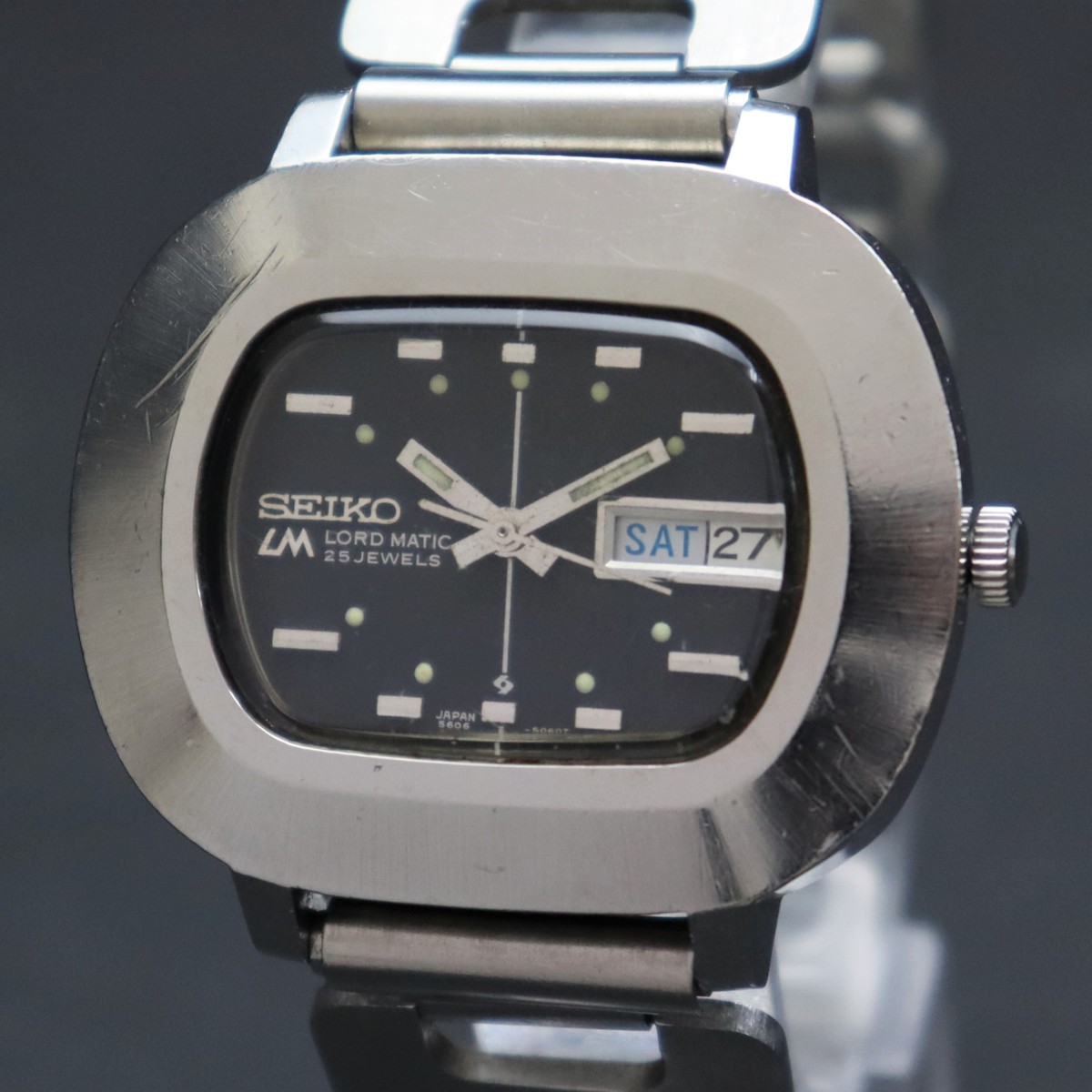 SEIKO LM セイコー ロードマチック 25石 自動巻き 5606-5010 ネイビー 