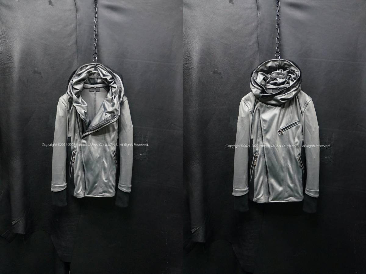 LUV MAISON ビッグフード ライダースパーカー 46 レザー切替 光沢 メタリック ジャージ ジャケット フーディー ストレッチ ジャックローズ ジャックローズ メルトンライダースジャケット 0 ROSE MAISON STORE公式通販)