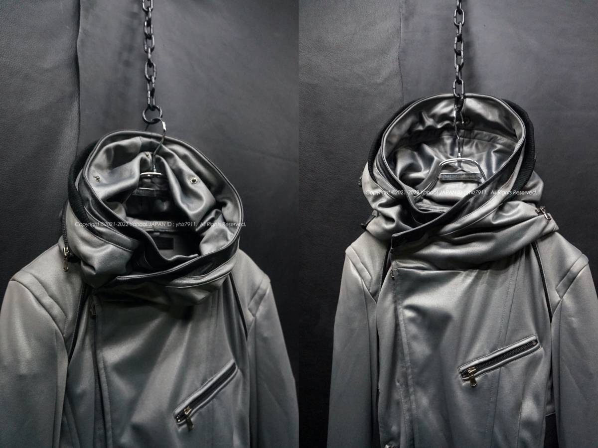 LUV MAISON ビッグフード ライダースパーカー 46 レザー切替 光沢 メタリック ジャージ ジャケット フーディー ストレッチ ジャックローズ ジャックローズ メルトンライダースジャケット 0 ROSE MAISON STORE公式通販)