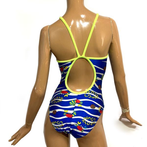 18スイミングクラブマーキング女子競泳水着 M フライバック 光沢ブルー カラフルイラスト柄模様 蛍光イエローパイピング ワンピース 売買されたオークション情報 Yahooの商品情報をアーカイブ公開 オークファン Aucfan Com
