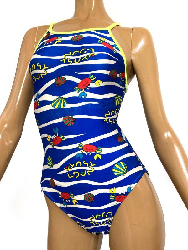 18スイミングクラブマーキング女子競泳水着 M フライバック 光沢ブルー カラフルイラスト柄模様 蛍光イエローパイピング ワンピース 売買されたオークション情報 Yahooの商品情報をアーカイブ公開 オークファン Aucfan Com