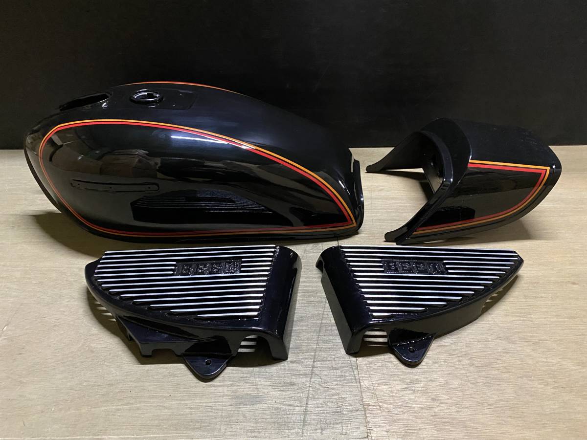 GS400 外装 セット 黒 橙 赤 E1ライン タンク テールカウル