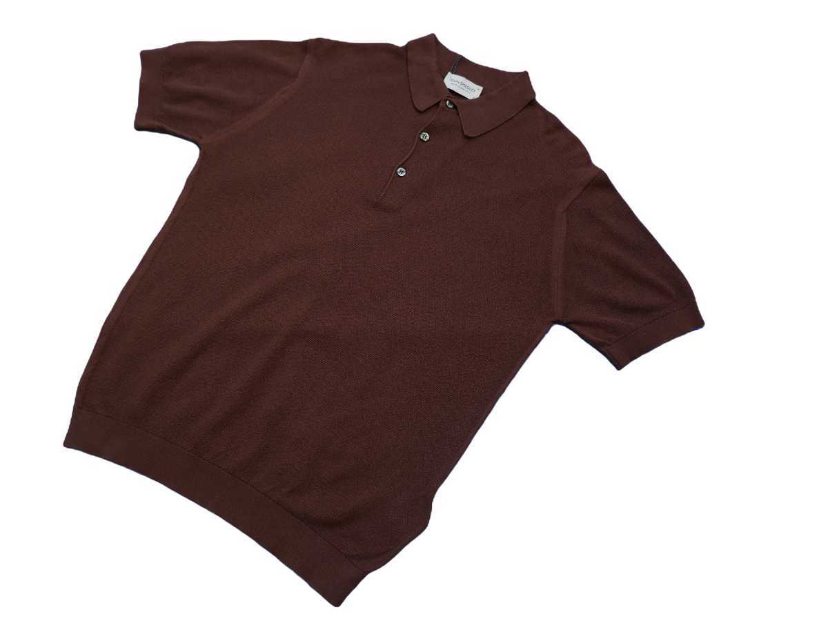 JOHN SMEDLEY ポロシャツ ブラウン XS　英国 メンズ M 新品 ジョンスメドレー 最高級コットン 鹿の子ポロシャツ