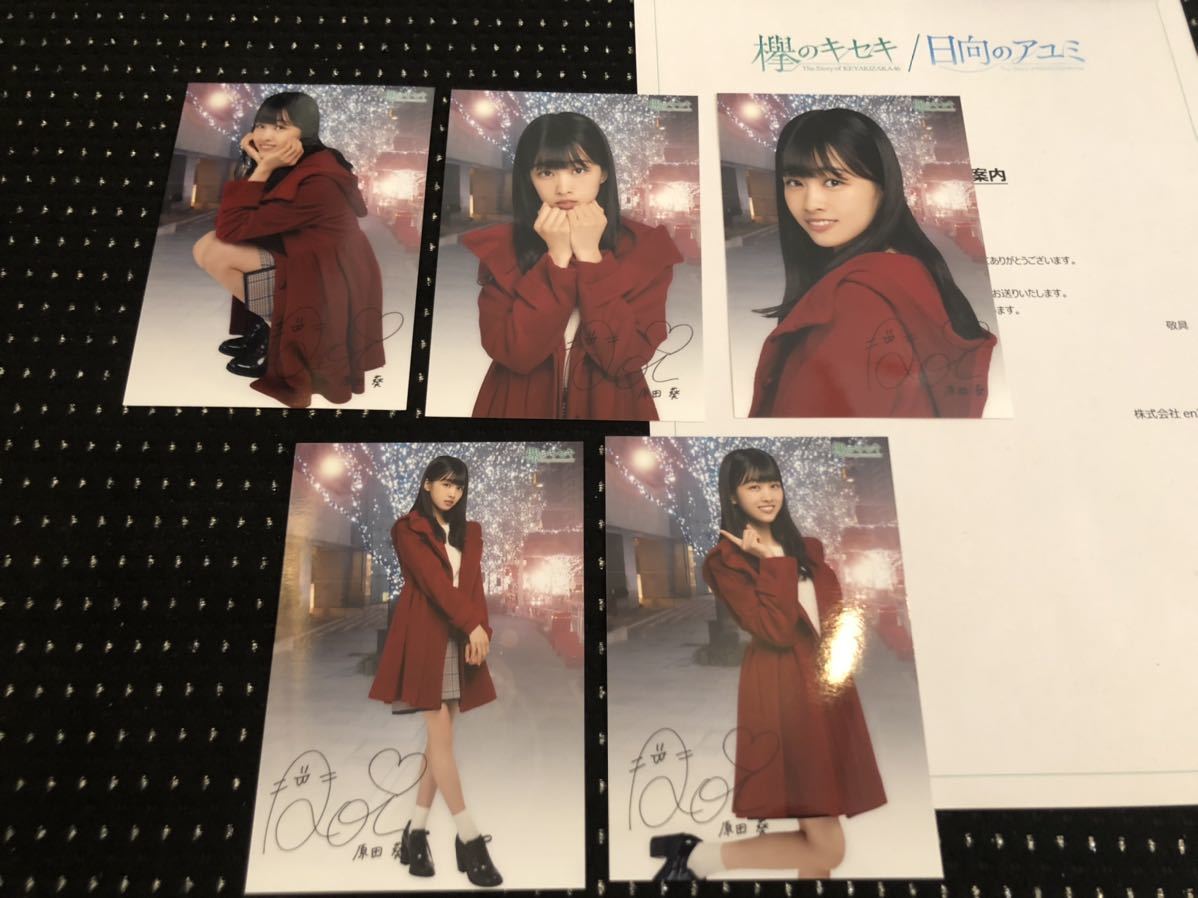 櫻坂46 欅坂46 原田葵 サイン入り生写真 5枚セット 当選品 証明書付き  