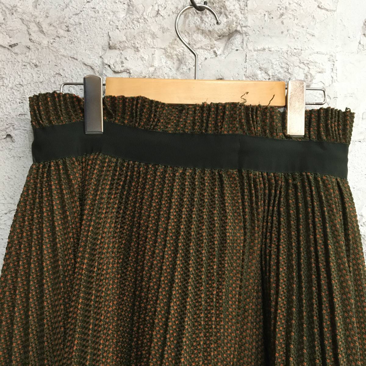 19SS Sacai サカイ プリーツラップスカート デザインスカート 内タグ 