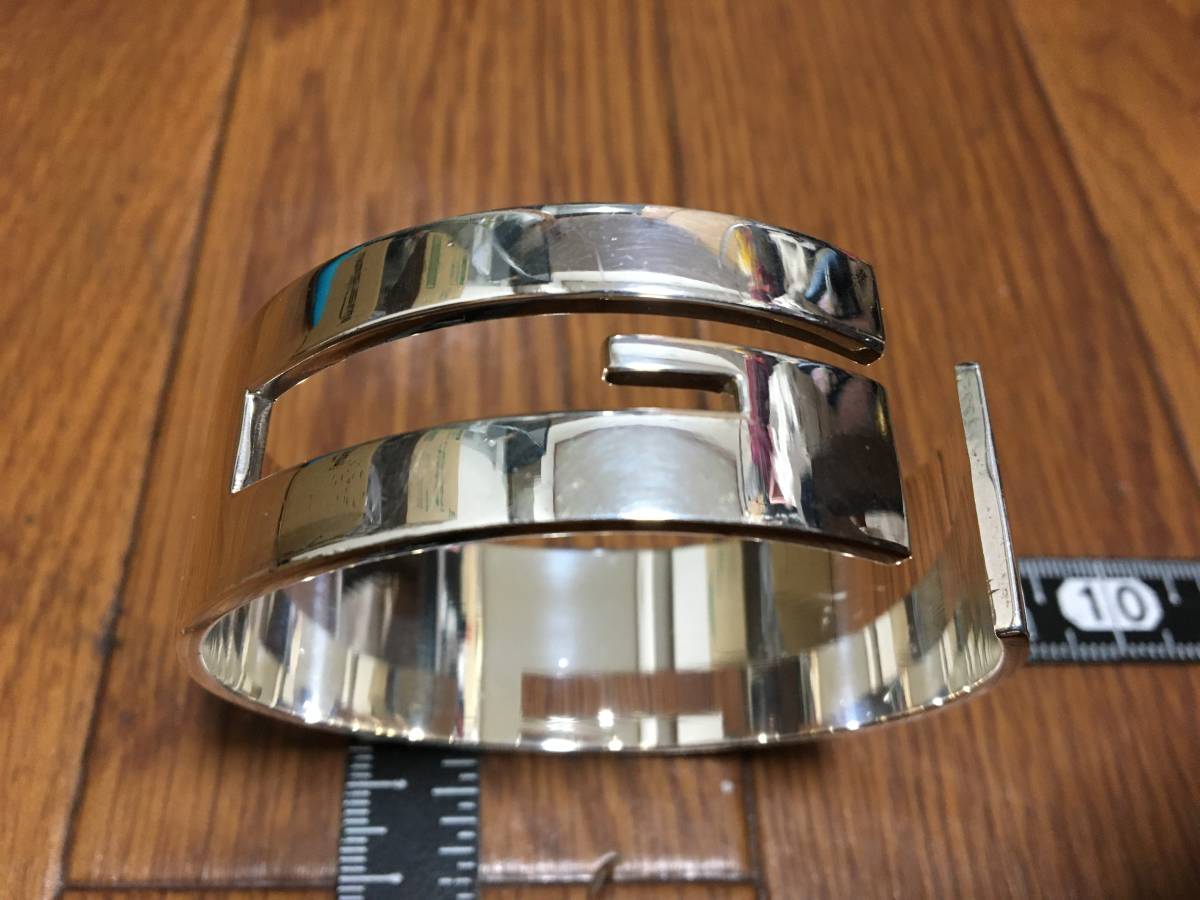 グッチGUCCIシルバー925ブレスレット バングル超重量何と!115g極太幅 