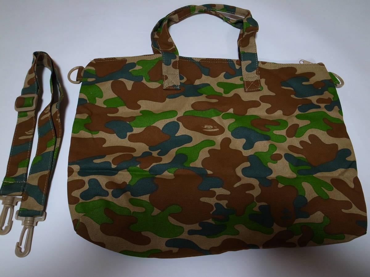 低価，SALE A BATHING APE エイプ トートバッグ＆ショルダーバッグ 2WAY BAG 猿カモ柄 ブラウン系 BAPE(かばん、バッグ)｜売買されたオークション情報、yahooの商品情報をアーカイブ公開 - オークファン かばん、バッグ