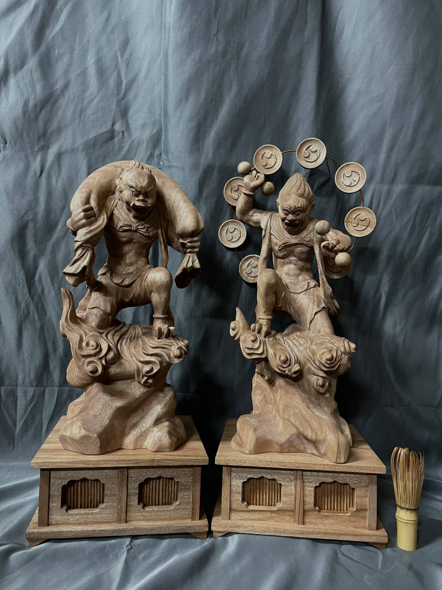 井波彫刻 仏教工芸品 総楠製 極上彫 木彫仏像 特大型 高50cm