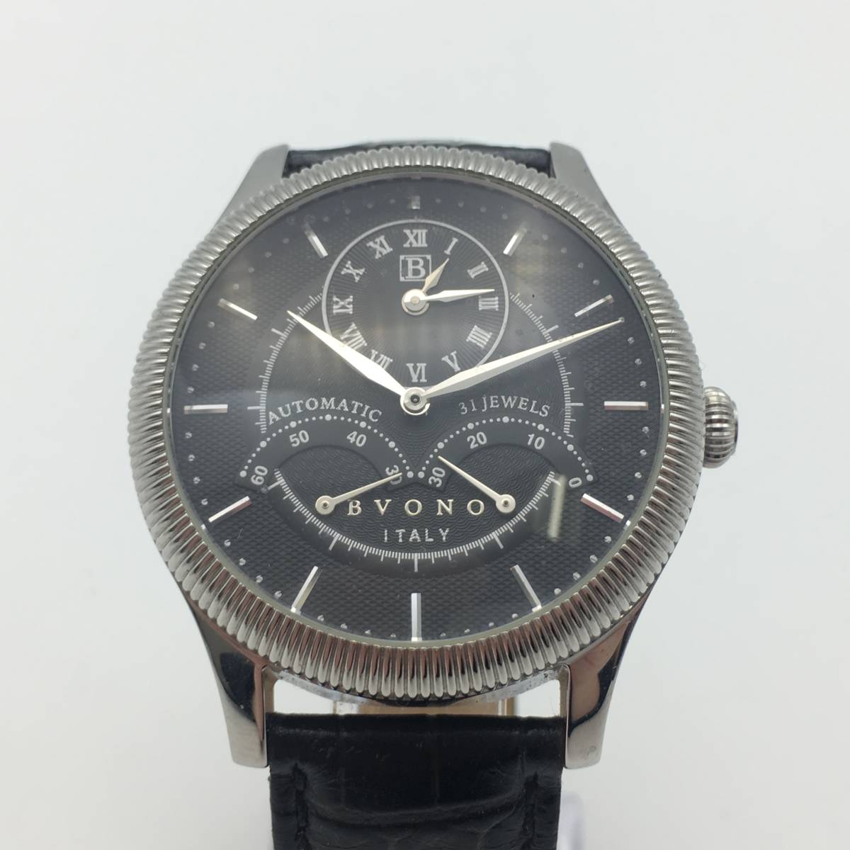 E12-60 BVONO/ボーノ 2針 31石 メンズ 自動巻き 腕時計 レザーベルト B 