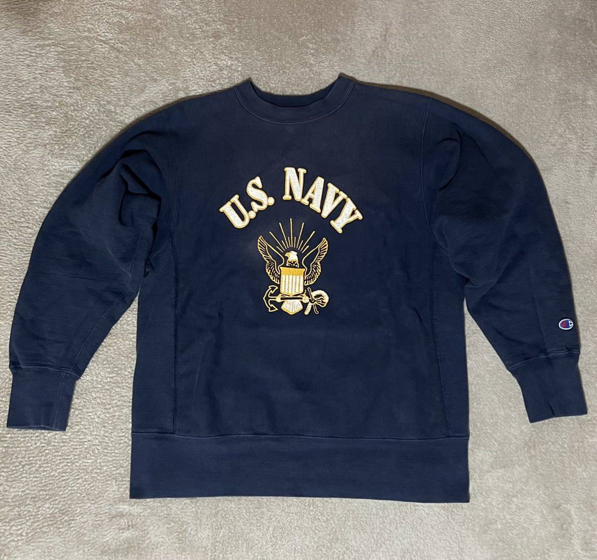 80s チャンピオン おろそか リバースウィーブ スウェット USA製 L usnavy 