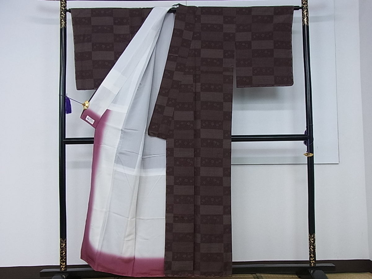 平和屋着物○結城紬 奥順 はたおり娘 手緒里 80亀甲