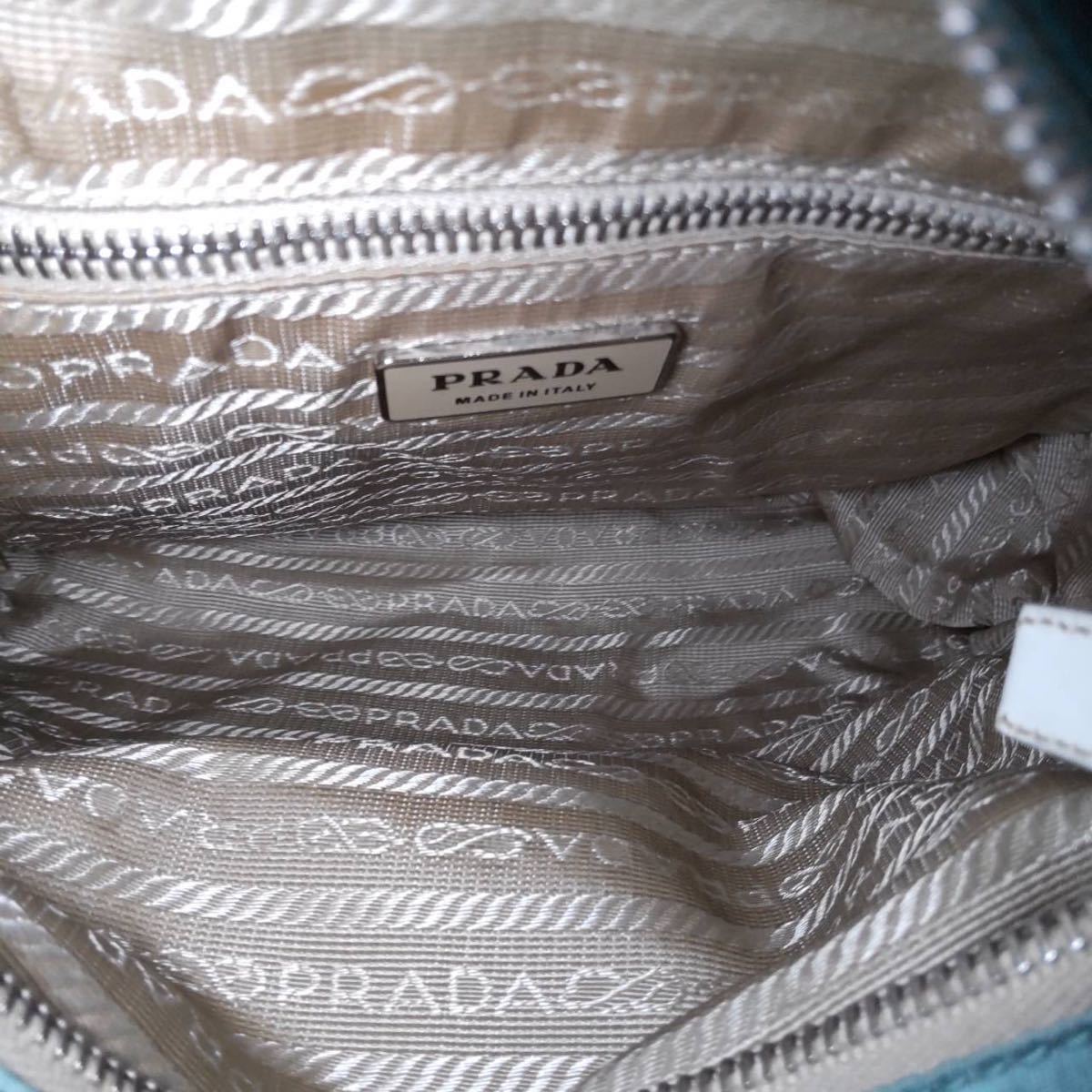 1円【超美品】PRADA プラダ 本物 ショルダーバッグ ナイロン レザー 