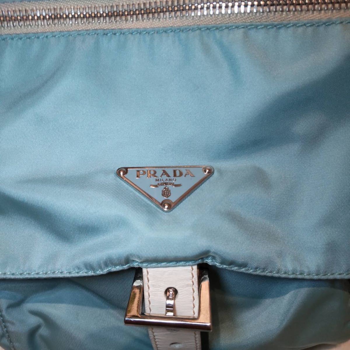 1円【超美品】PRADA プラダ 本物 ショルダーバッグ ナイロン レザー 