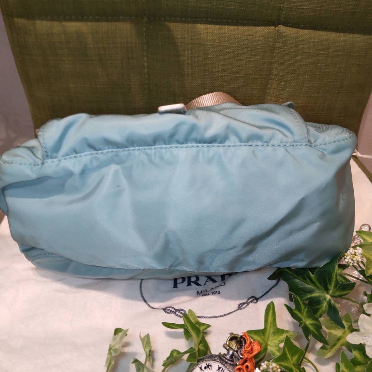 1円【超美品】PRADA プラダ 本物 ショルダーバッグ ナイロン レザー 