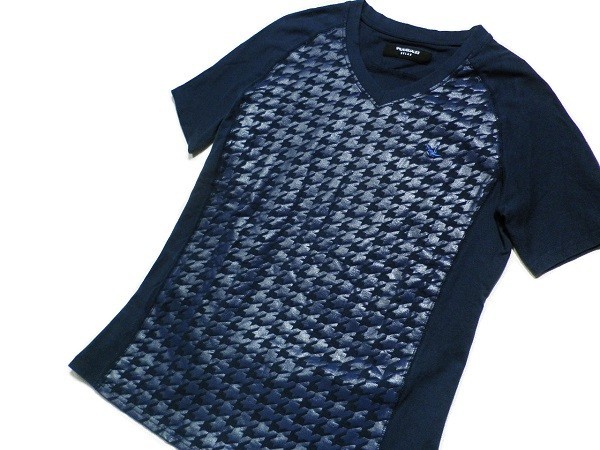 ◇1piu1uguale3 カットソー Tシャツ ネイビー M ウノピュウノ AKM 