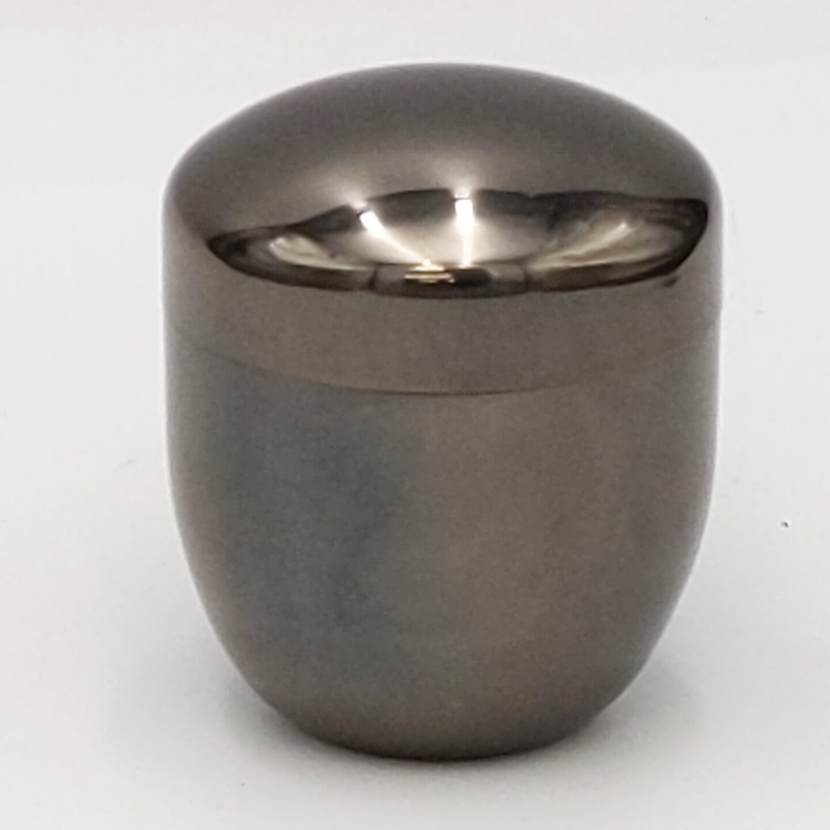 ［60i838］茶筒　棗型　銅製　茶器　茶道具　工芸品 　金属工芸　工芸品　銅茶入　銅茶壺　煎茶道具 　直径約7.5cm　高さ約8.5cm　