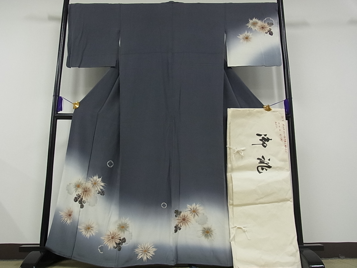 金彩 駒刺繍 暈し染め 正絹 平和 逸品 訪問着 草花文 平和屋着物○訪問 