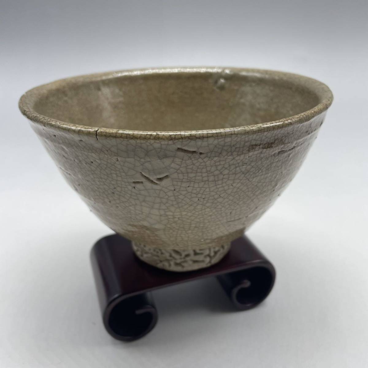 古作品 時代物 古萩 井戸茶碗写し 雨漏り手 茶碗 茶道具 茶器
