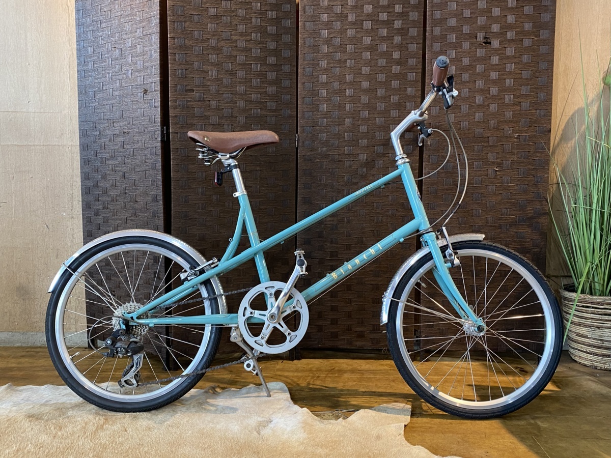 □BIANCHI MERLO ビアンキ メルロー 20インチ チェレステ ミニベロ 7速