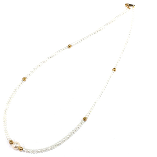 送料360円 パール調 ネックレス 留め具 K18 750 重量8.6g アクセサリー レディース ホワイト系 QB033-26 同梱NG