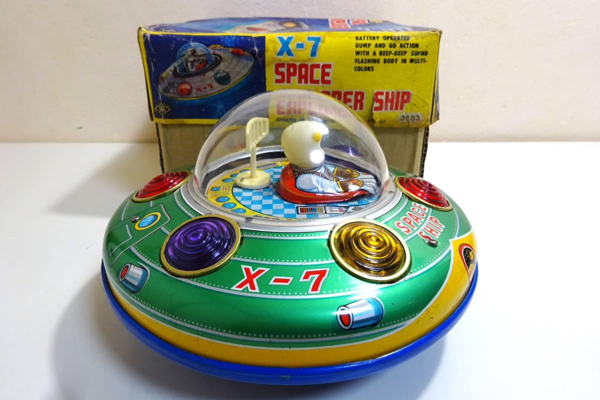 動画あり！！☆マスダヤ X-7スペースシップ（ブリキ宇宙船）☆昭和