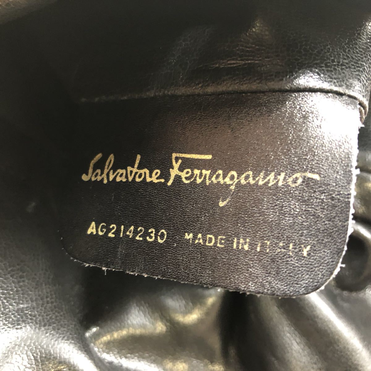 1円《極美品》 Salvatore Ferragamo 巾着 編み込み ショルダーバッグ 