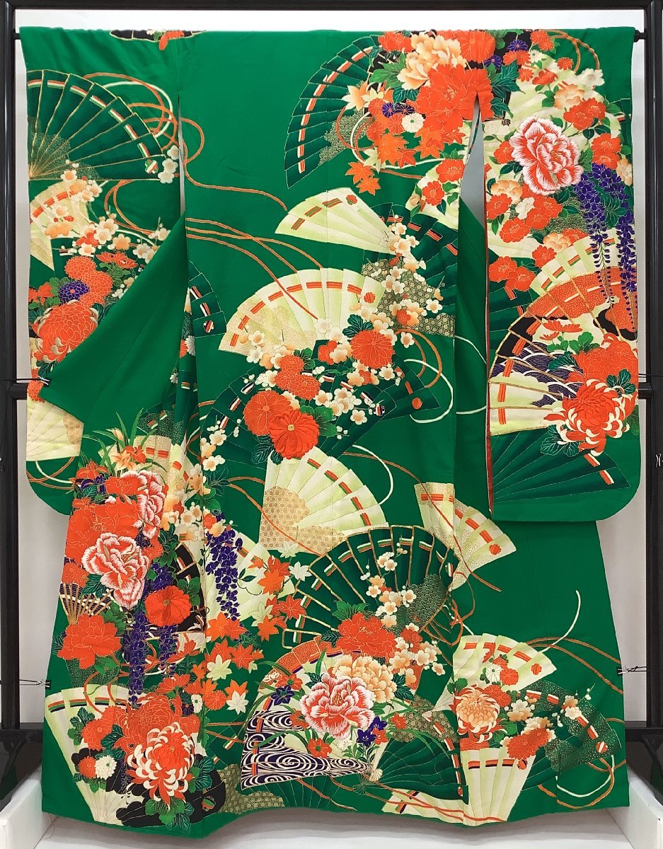 【SALE，爆買い】 きものcocon 引き振袖 身丈170/裄68.5/正絹/緑系/金駒刺繍/比翼仕立て/ふき綿入り/結婚式 3-28-3K-0395-i(振袖)｜売買されたオークション情報、yahooの商品情報をアーカイブ公開 - オークファン 振袖