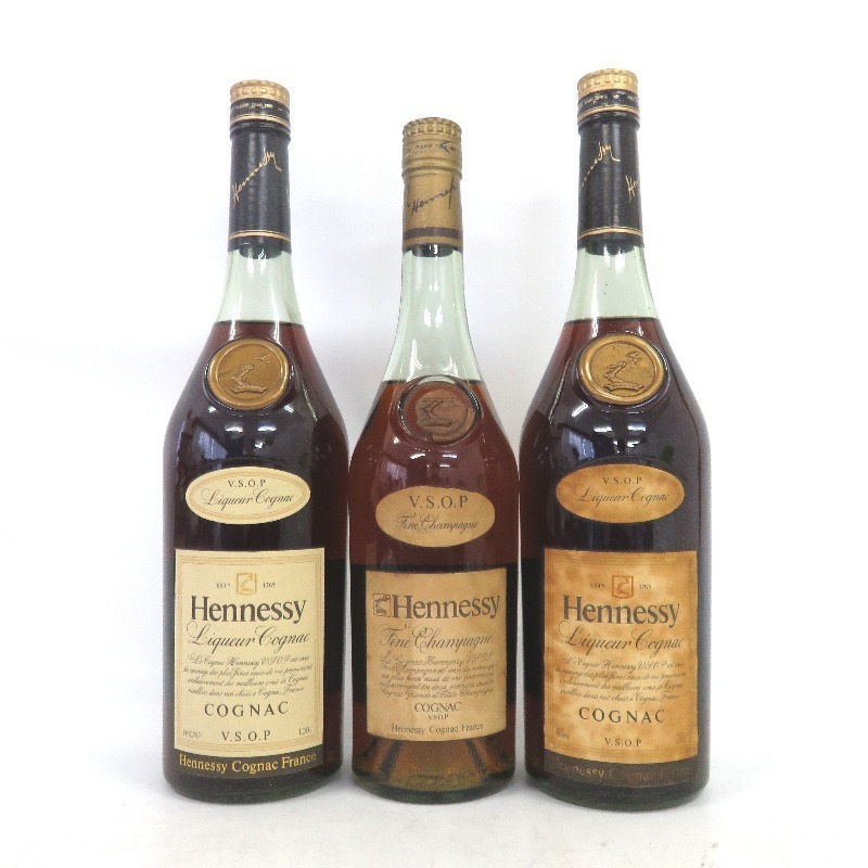 ヘネシー VSOP スリムボトル グリーン 3本セット 1000/700ml 箱なし