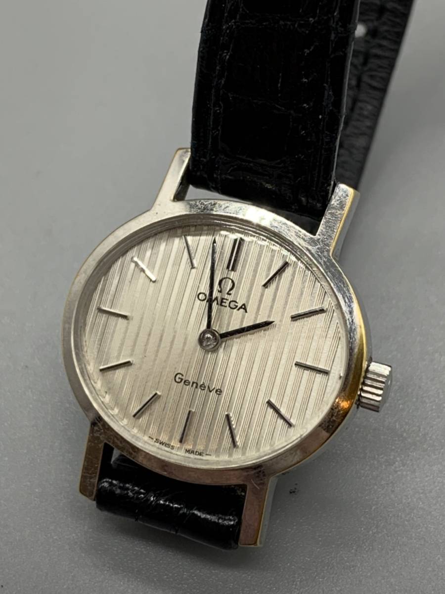 4019】￥1 OMEGA オメガ ジュネーブ 手巻き レディース 腕時計 稼働品  