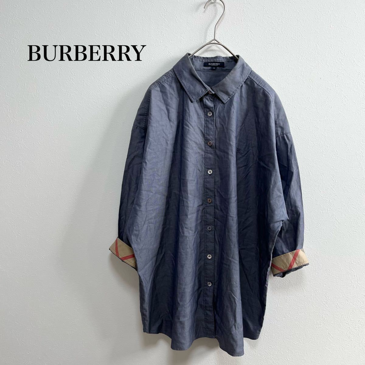 バーバリー Burberry シャツ ノバチェック 大きい 七分袖 ブラウス L