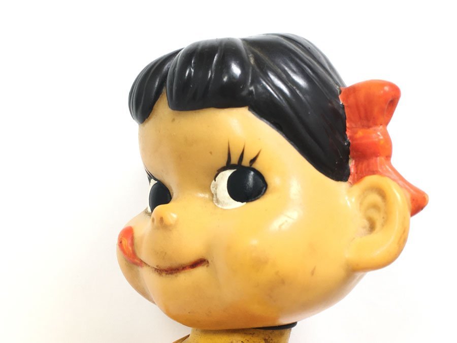 昭和レトロ！ペコちゃん ハイカップ 首振り人形 不二家 当時物 ソフビ 