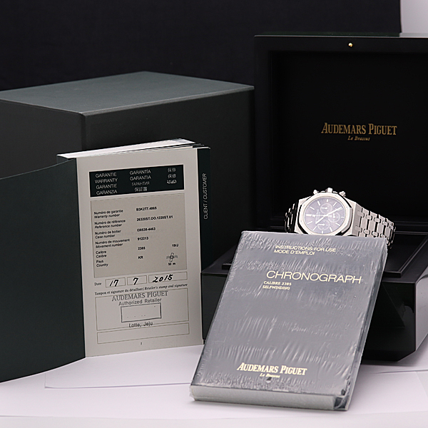 1円★保証書付◎良品【オーデマピゲ】AT ロイヤルオーク クロノグラフ 26320ST.OO.1220ST.01 黒文字盤 メンズ腕時計 9165_6