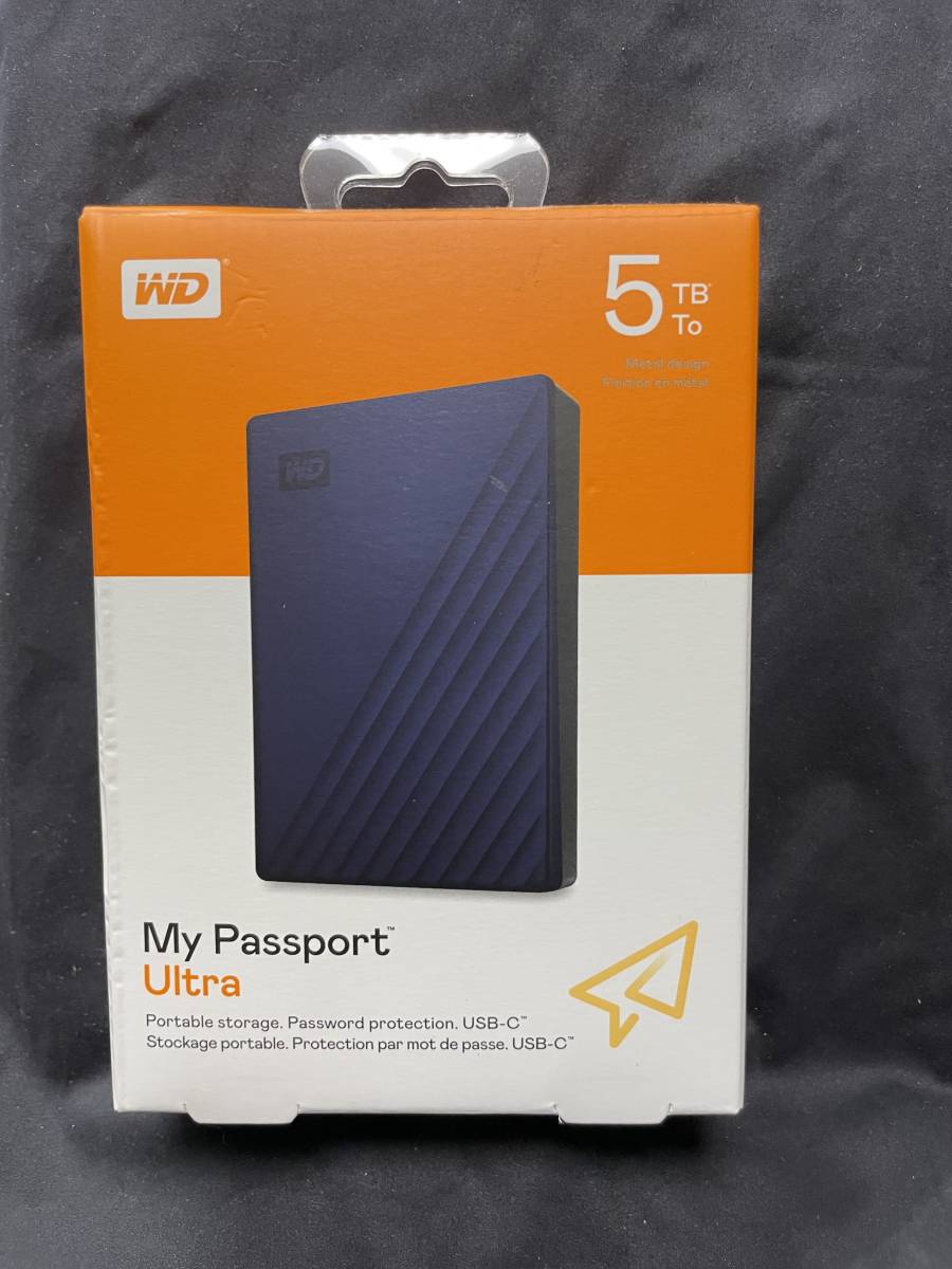 WD ポータブルHDD 5TB USB Type-C ブルー My Passport Ultra 暗号化 