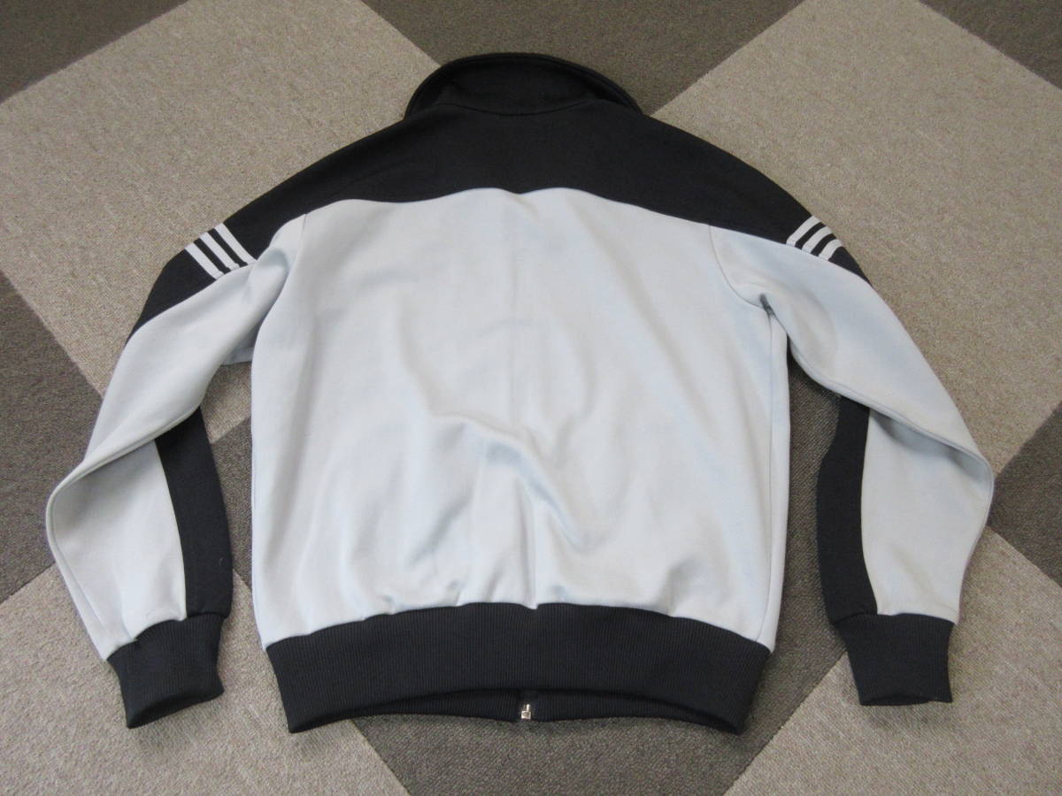 70s80s adidas 西ドイツタグ ジャージ 3号 グレー 黒 ツートーン バイ 