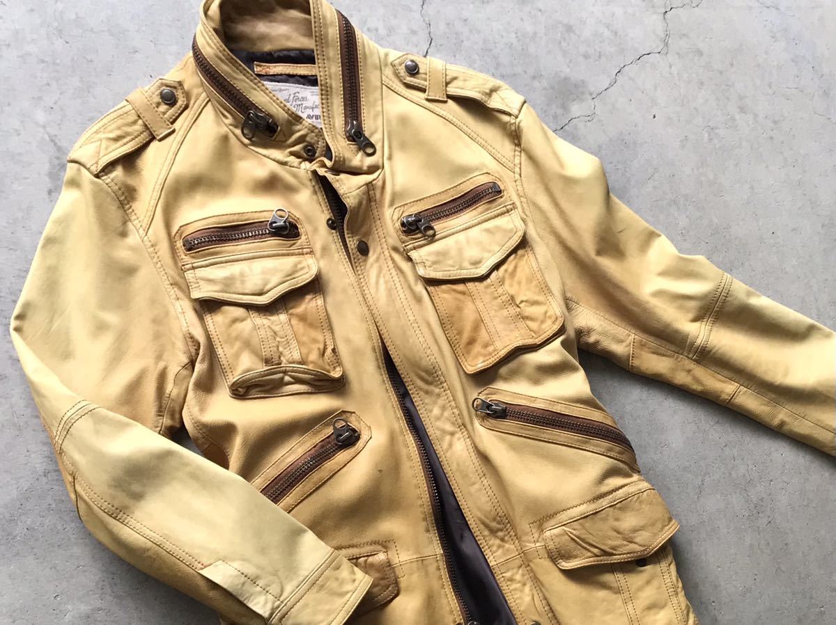 AVIREX ゴートスキン レザー ライダースジャケット 2XL アヴィレックス 