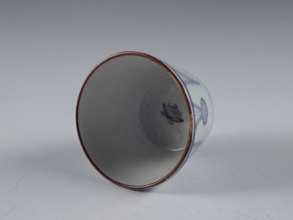 □匠□古伊万里 染付 藤花 丸文 蕎麦猪口 無傷完品 江戸期 35kw520