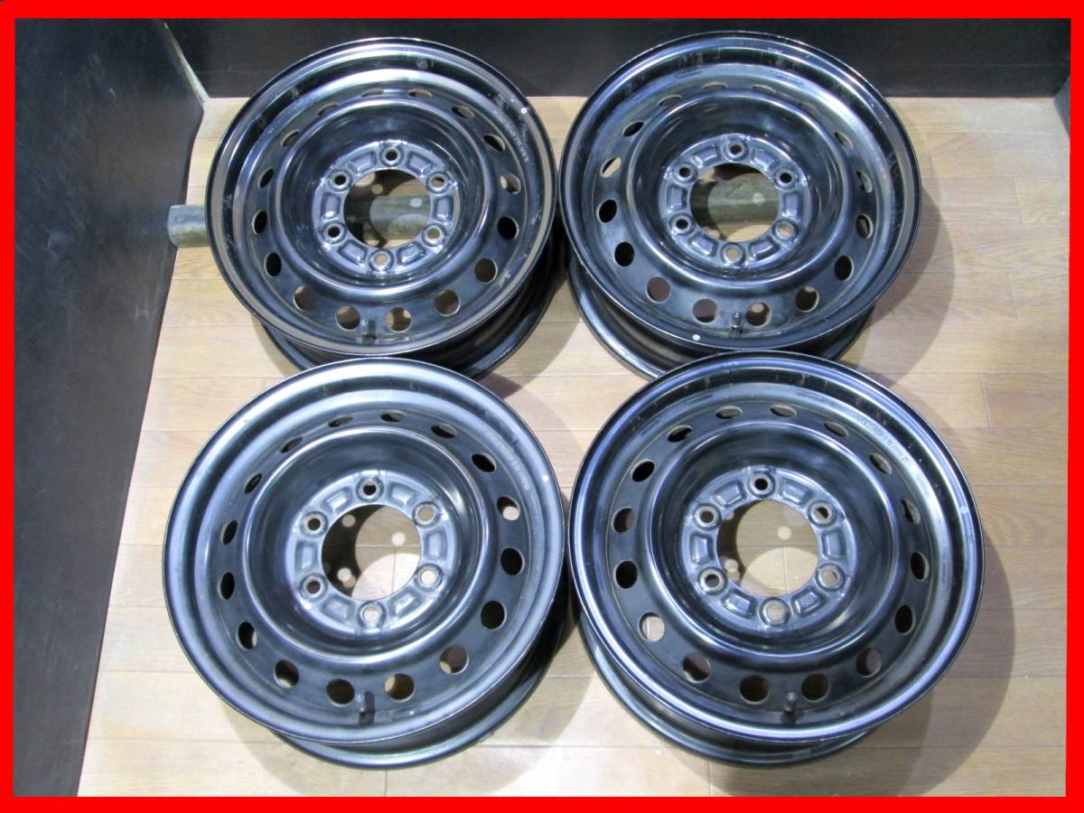 ハイエース純正タイヤ　ホイール 14843☆トヨタ ハイエース純正スチール☆中古4本☆ 6穴 タイヤ