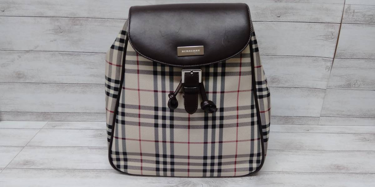 BURBERRY バーバリー リュック ノバチェック柄 ベージュ ブラウン 通年 