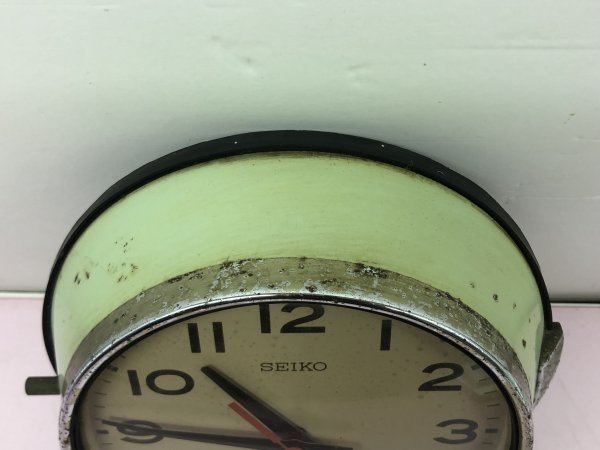 SEIKO セイコー バス時計 電池式 昭和レトロ 壁掛け時計 掛け時計 中古