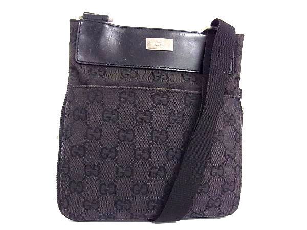 GUCCI　美品 1円 GUCCI グッチ 019.0349 002214 GGキャンバス×レザー ショルダー