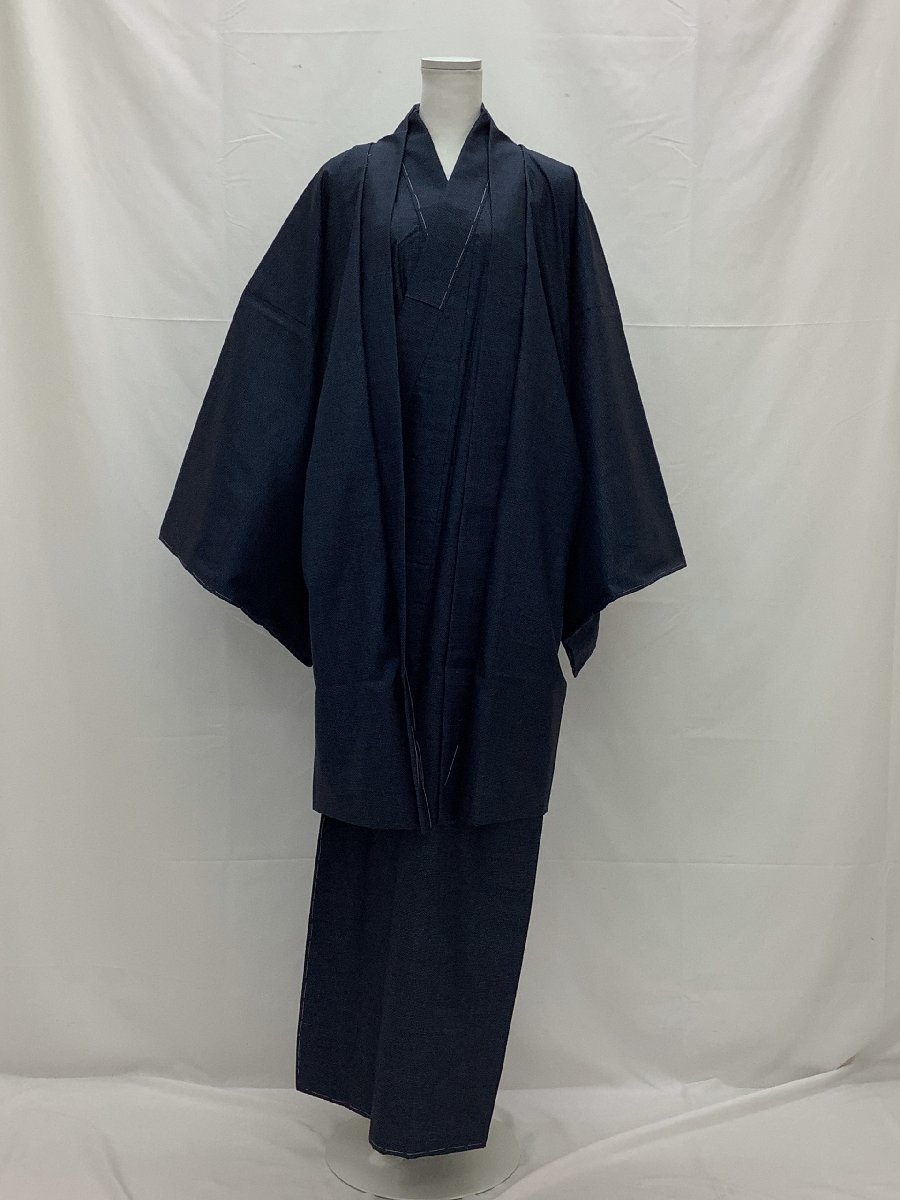 驚きの破格値，SALE きものcocon 男性用アンサンブル 紬/身丈148/裄77.5/紺系/目安身長175センチ前後/しつけ付き/パールトーン 4-8-8K-1219-q(一般)｜売買されたオークション情報、yahooの商品情報をアーカイブ公開 - オ 一般